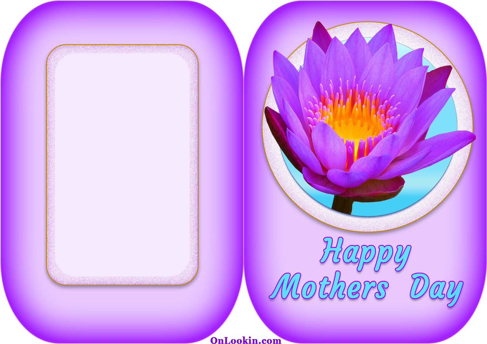 Happy Mothers Day Violet Lily - Water Lily (1740x1240), Png Download