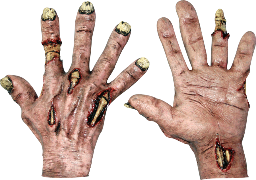 Zombie Flesh Hands - Realistic Zombie Hand (900x632), Png Download