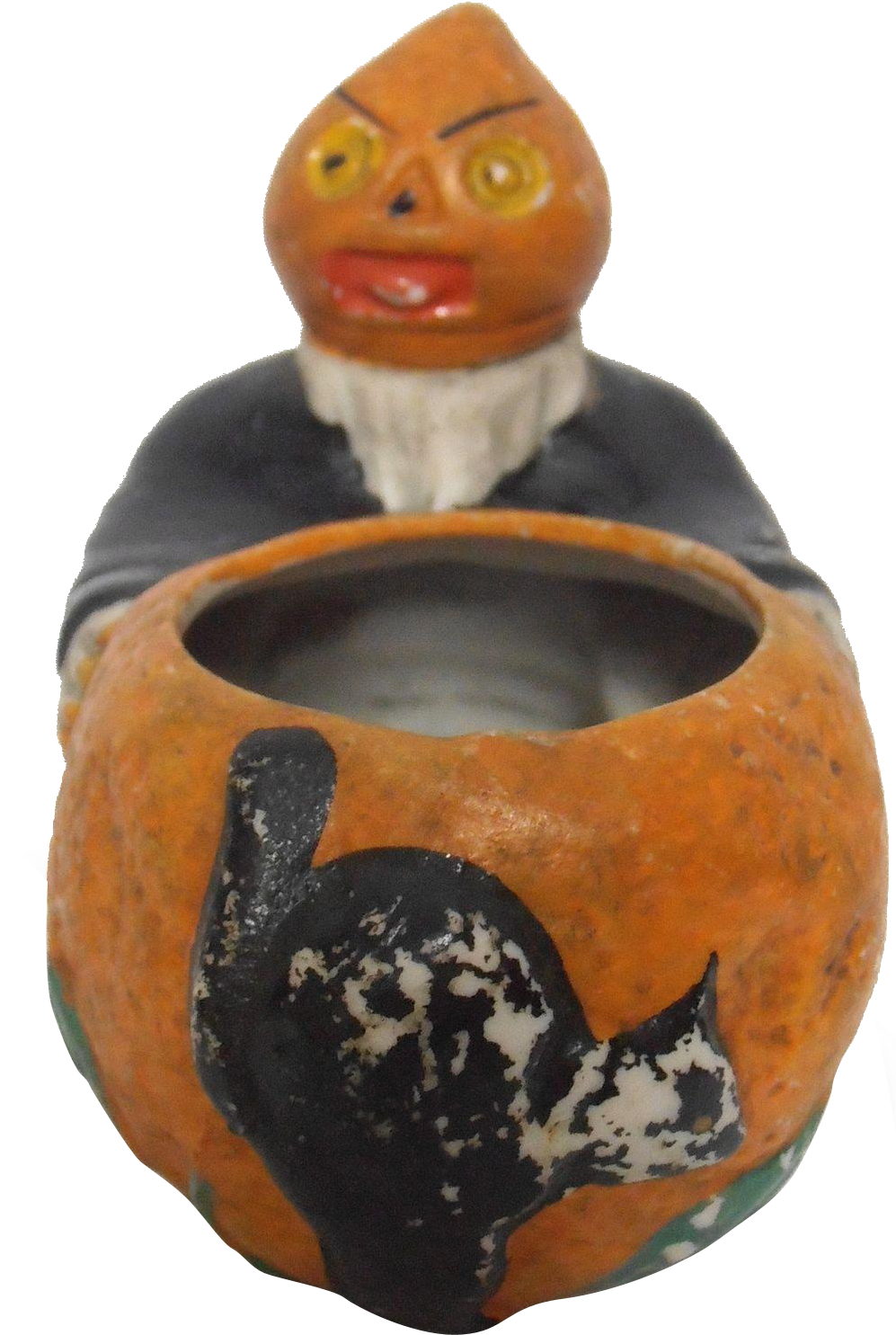 Halloween Candy Container Jack O Lantern Black Cat - Earthenware (1484x1484), Png Download