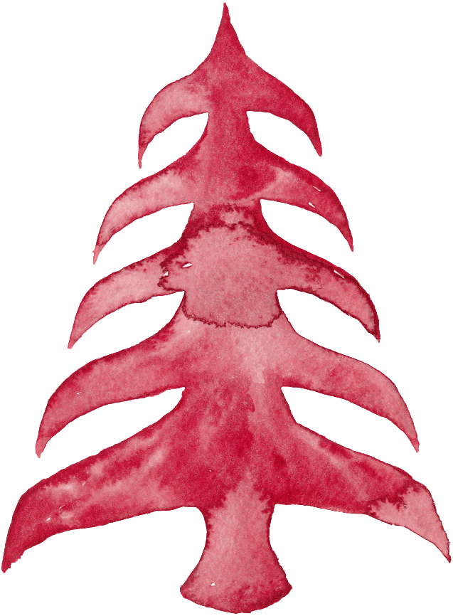 Arbol De Navidad De Png Transparente Rojo Pintado A (1024x1024), Png Download