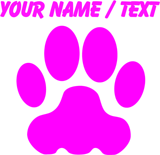 Custom Pink Big Cat Paw Print Mousepad - Circle (700x700), Png Download