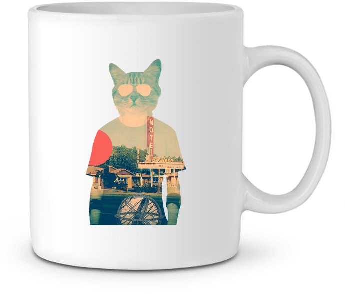 Mug En Céramique Cool Cat Par Ali Gulec - T-shirt (690x850), Png Download