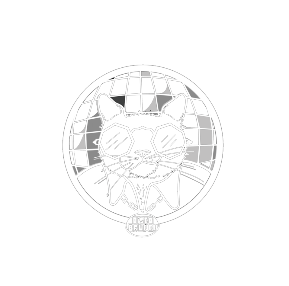 Disco Brunch Logo White - Illustration (1000x1000), Png Download
