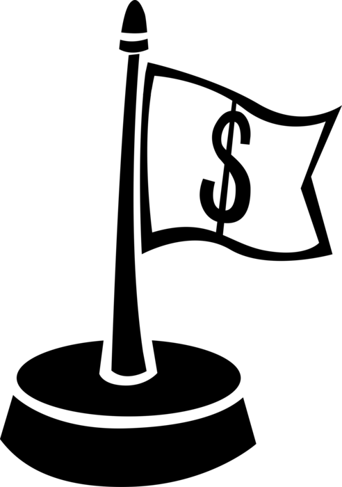 Vector Illustration Of Financial Concept Waving Flag (492x700), Png Download