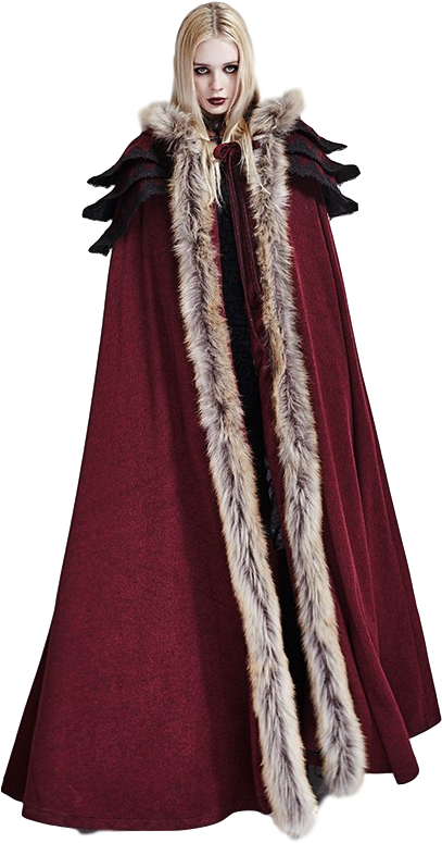 Fur Maxi Hooded Unisex Cape - Punk Rave Fur Cloak (800x800), Png Download