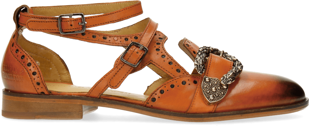 Sandals Sally 69 Orange Buckle Snake - Sandal (1024x1024), Png Download