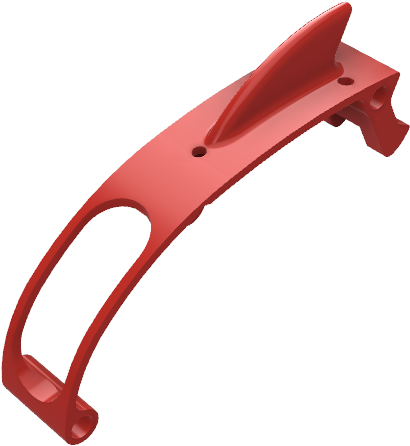Ascent X 5 ” Long Canopy With Shark Fin - Handgun (709x536), Png Download