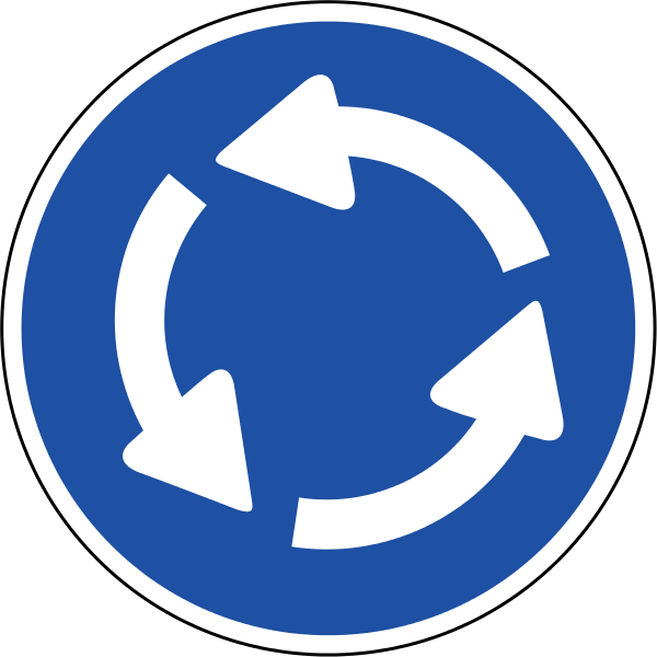 Traffic Roundabout Road Sign Png Image High Quality - Roundabout (600x600), Png Download