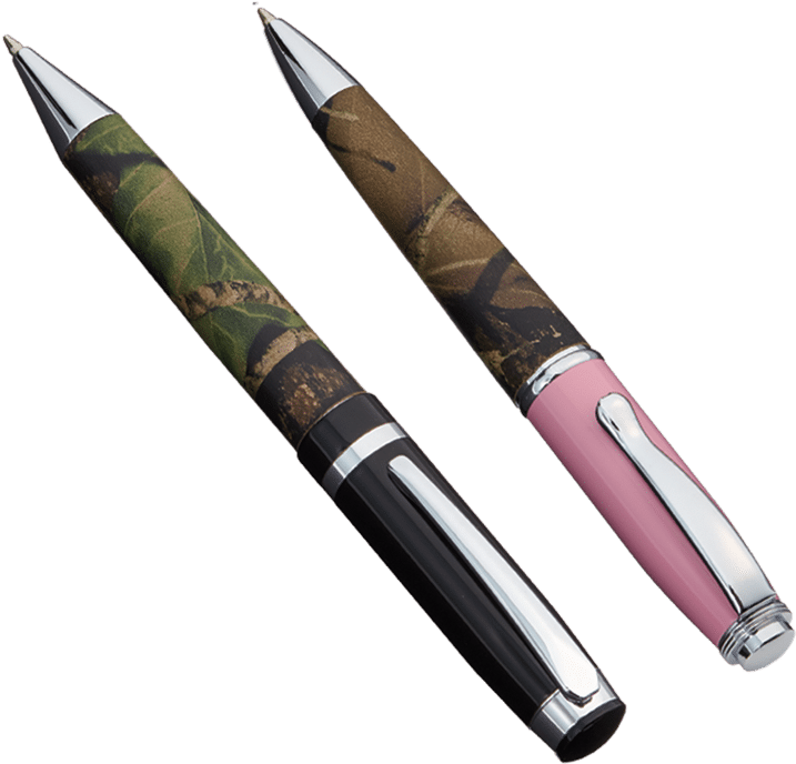 Two-tone Camo Leather Ballpoint Pen - Two Pen Png (768x1024), Png Download