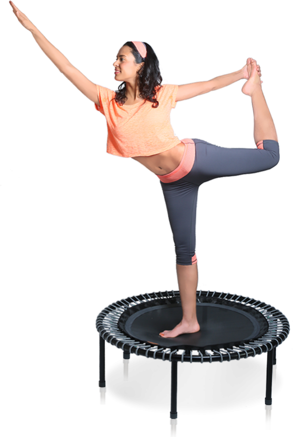 A Woman On A Bellicon® Mini Trampoline Training Her - Equilibrio En El Cuerpo (597x872), Png Download