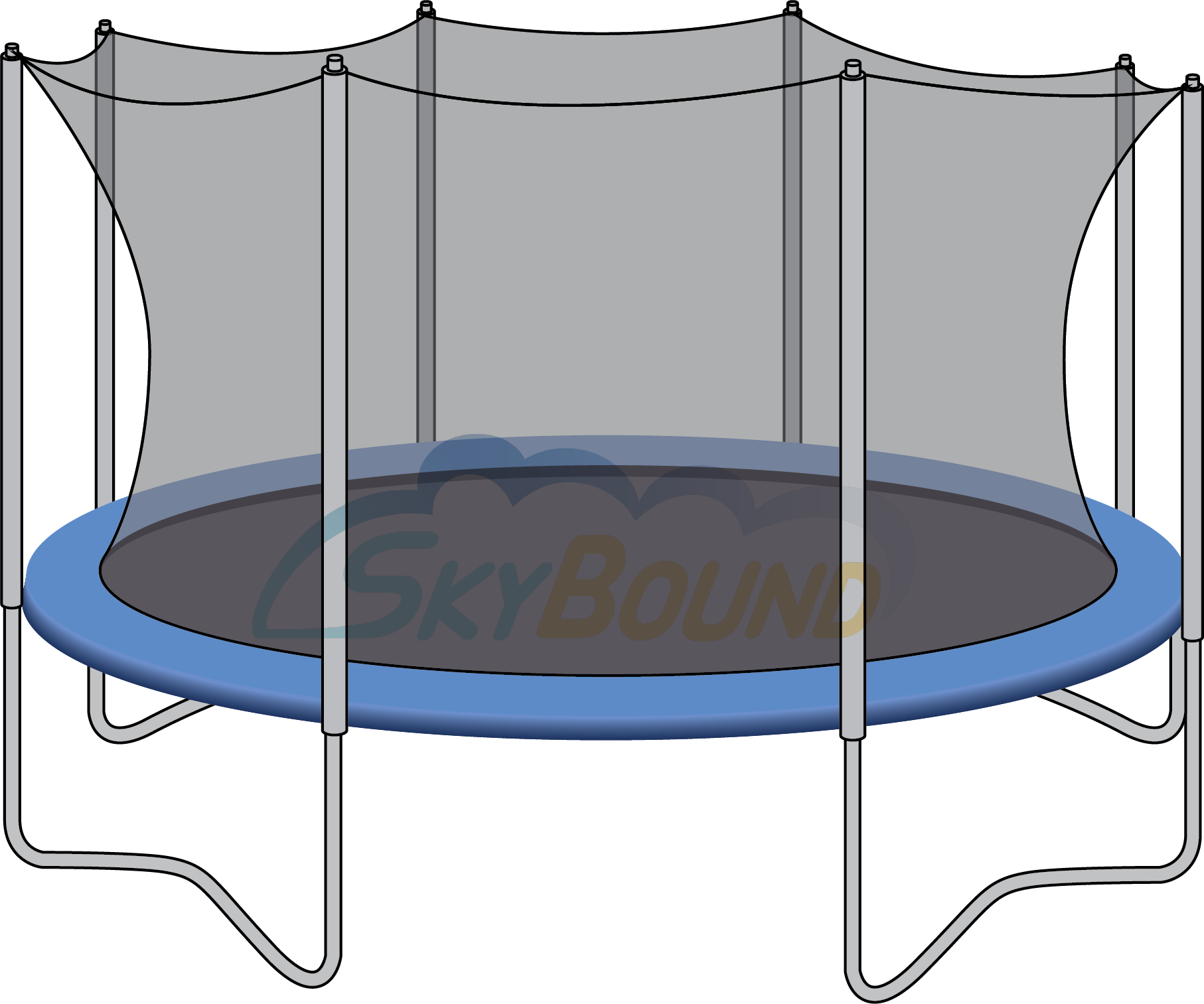 Ft Semi Universal Hd Net Parts - Trampoline Hd (1814x1513), Png Download