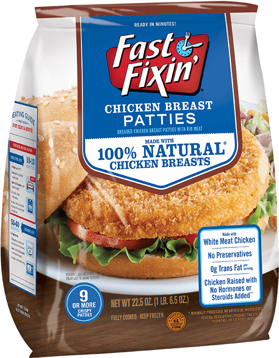 Chicken Breast Patties - Fast Fixin Chicken Breast Patties (640x780), Png Download