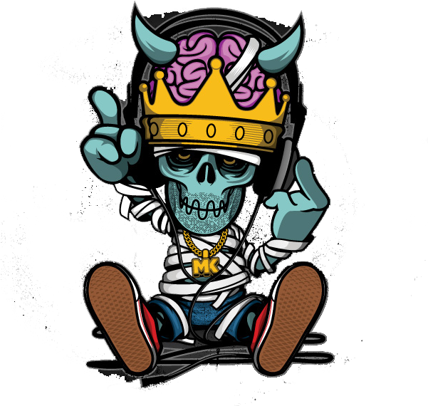 Hip Skull Rapper Illustration Graffiti Hop Cartoon - Cartoon Hip Hop (600x700), Png Download