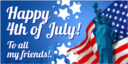 Happy Fourth Of July To All My Friends Vinyl Banner - Happy Valentines Card Template (560x560), Png Download