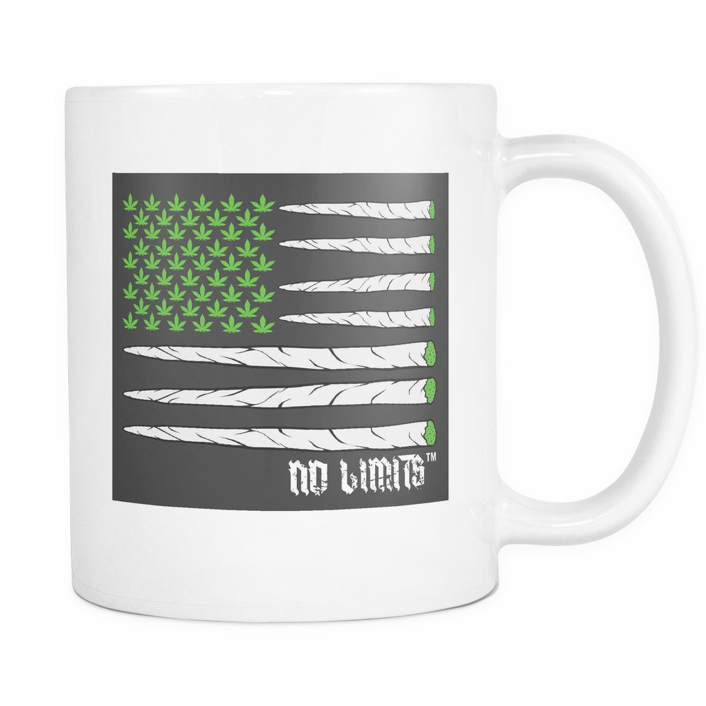 Marijuana Joint Flag White Mugs - Mug (1024x1024), Png Download