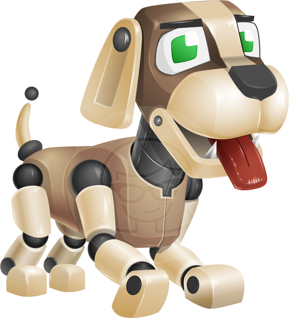 Download Futuristic Robot Dog Cartoon Vector Character Aka Barkey Dog
