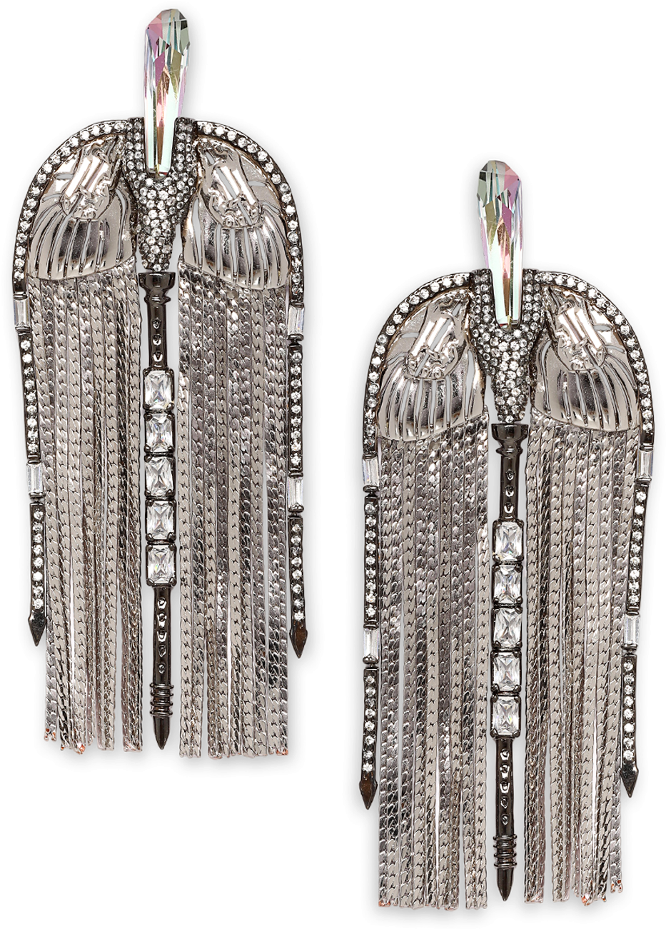 Floe Gunmetal Tassel Earrings - Earrings (1000x1300), Png Download