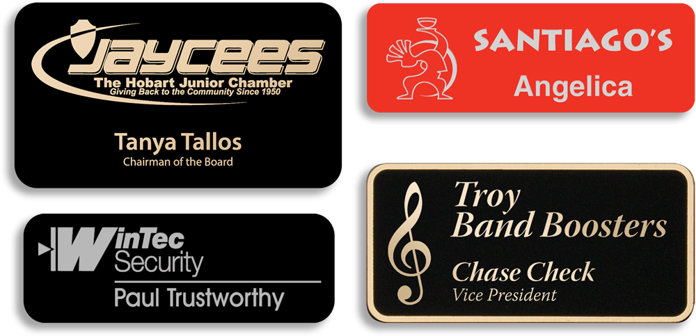 Metal Name Tags - Carmine (1000x483), Png Download
