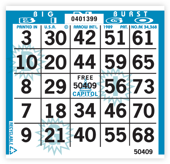 Big Burst Bingo Paper - Number (565x552), Png Download