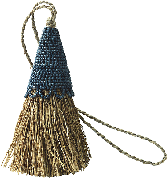 Indigo Beaded Vetiver Tassel - Wristlet (600x600), Png Download