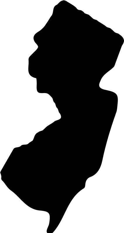 New Jersey Rubber Stamp - New Jersey State Silhouette (800x800), Png Download