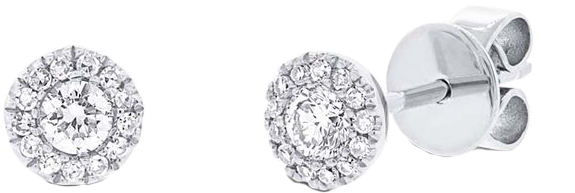 Halo Diamond Earrings - Earrings (800x800), Png Download