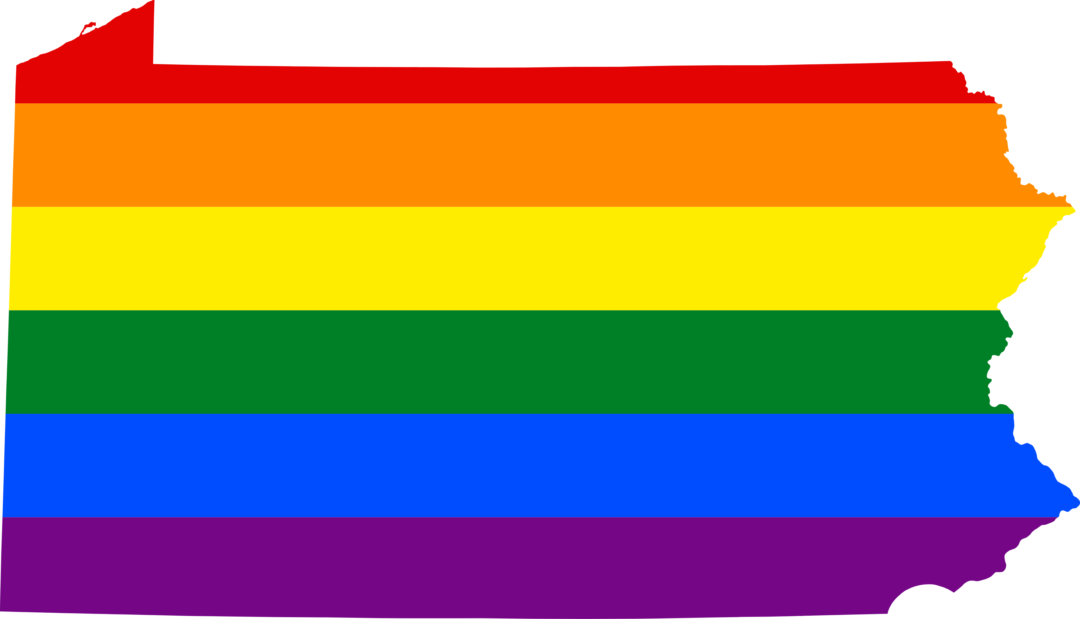 Lgbt Flag Map Of Pennsylvania - Pennsylvania Map Png (3570x2048), Png Download