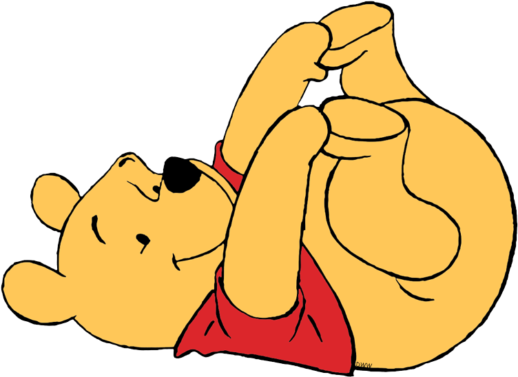 Touching His Toes Cute Winnie The Pooh - Cartoon Images Line Art (755x555), Png Download