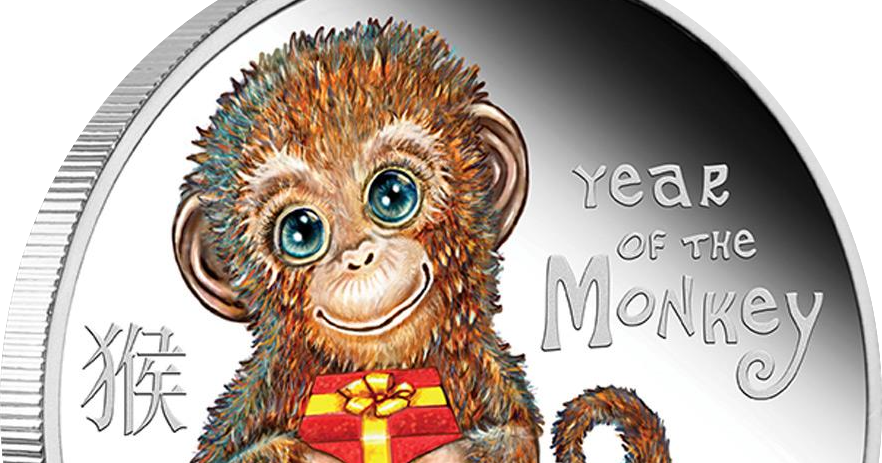 [coin News] 2016 Tuvalu Baby Monkey Proof Silver 1/2oz - Coin (882x463), Png Download