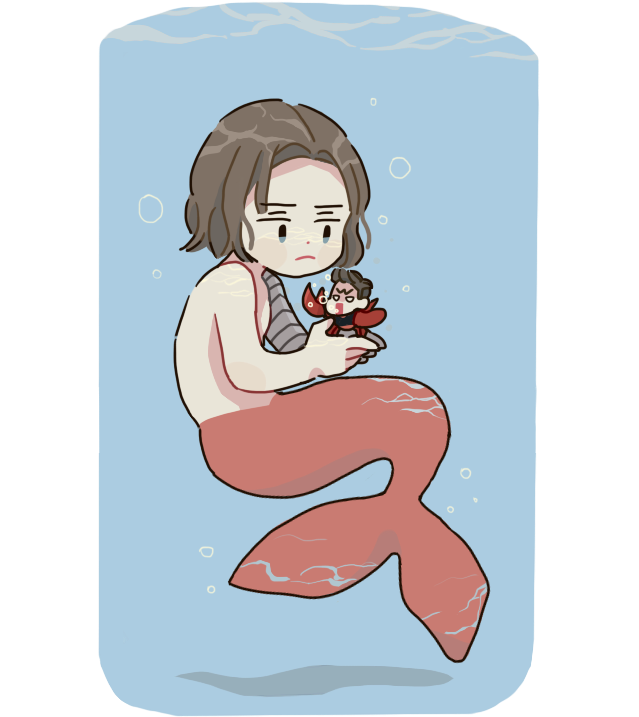 Bucky Barnes Au Mermaid (767x917), Png Download