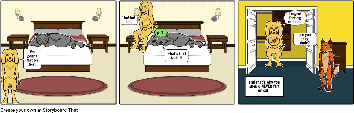 Fart Prank Gone Wrong - Cartoon (1164x385), Png Download