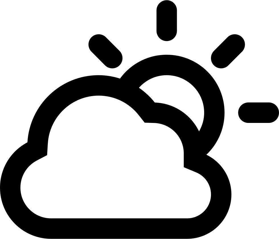 Cloudy Day Outlined Weather Interface Symbol Svg Png - Weather Symbol Png (980x838), Png Download
