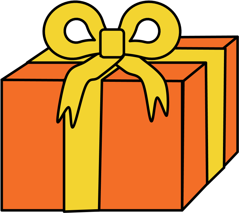 Gift, Orange Wrapping Paper, Yellow Ribbon, Png (816x1056), Png Download