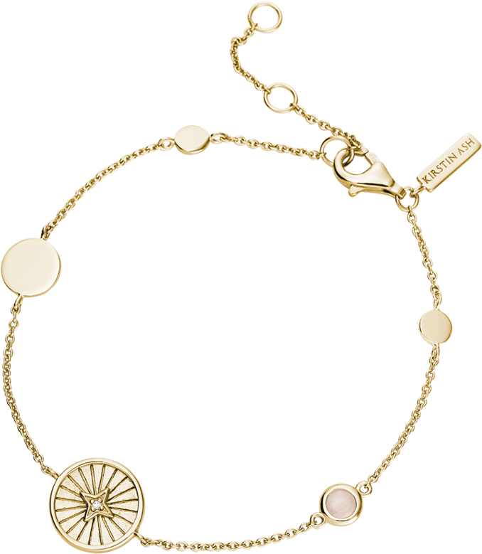Star Coin Bracelet Rose Quartz 18k Gold Plated - Necklace (939x1024), Png Download