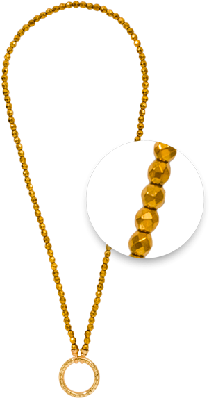 Nikki Lissoni Necklace Gold Facet Pyrite Gold Plated - Al Khidmah (600x600), Png Download