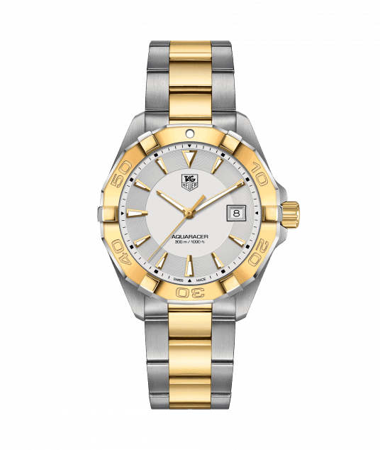 Aquaracer 300 M - Gold And Silver Tag Heuer (536x634), Png Download