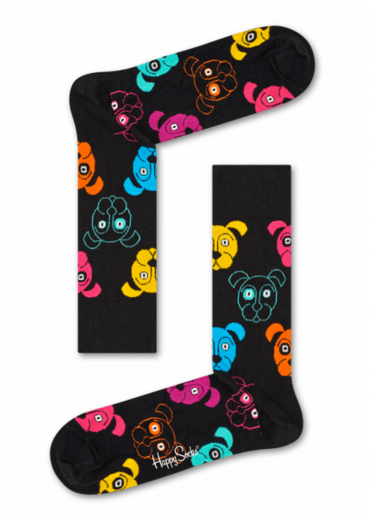 Happy Socks Men's Happy Dog Socks - Happy Socks Dog Print (824x1050), Png Download