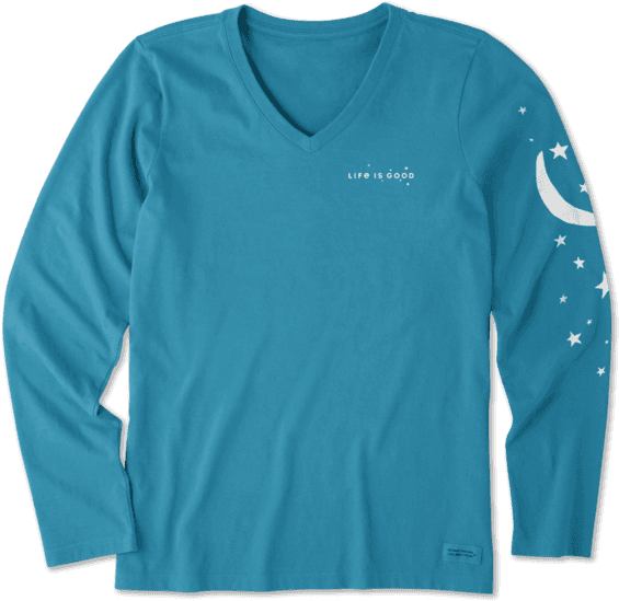 Women's Moon And Stars - Life Is Good (570x570), Png Download