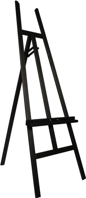 Easel, Atelier, Wood, 122x60cm, Black - Easy Simple Easel Diy (640x640), Png Download