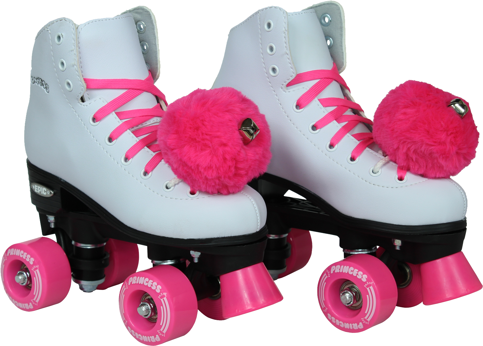 Womens Roller Skates With Pom Poms (1600x1200), Png Download
