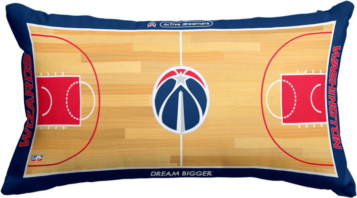 Washington Wizards Lumbar Pillow - Washington Wizards New Court Design (1024x1024), Png Download