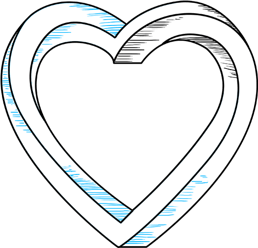 How To Draw Impossible Heart - Heart (680x678), Png Download