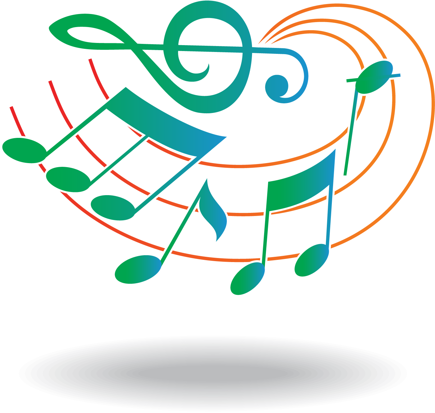 Musical Note Staff Clef - Music Designs Clipart Style (1400x1327), Png Download