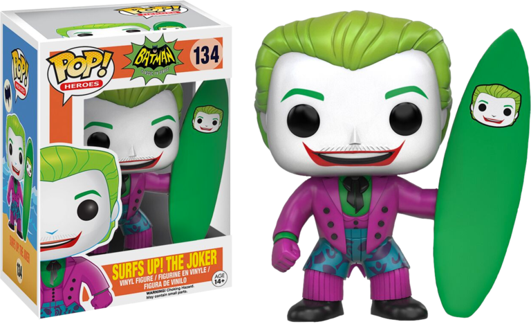 Surfs Up The Joker Pop Vinyl Figure - 1966 Batman Pop Funko (768x468), Png Download