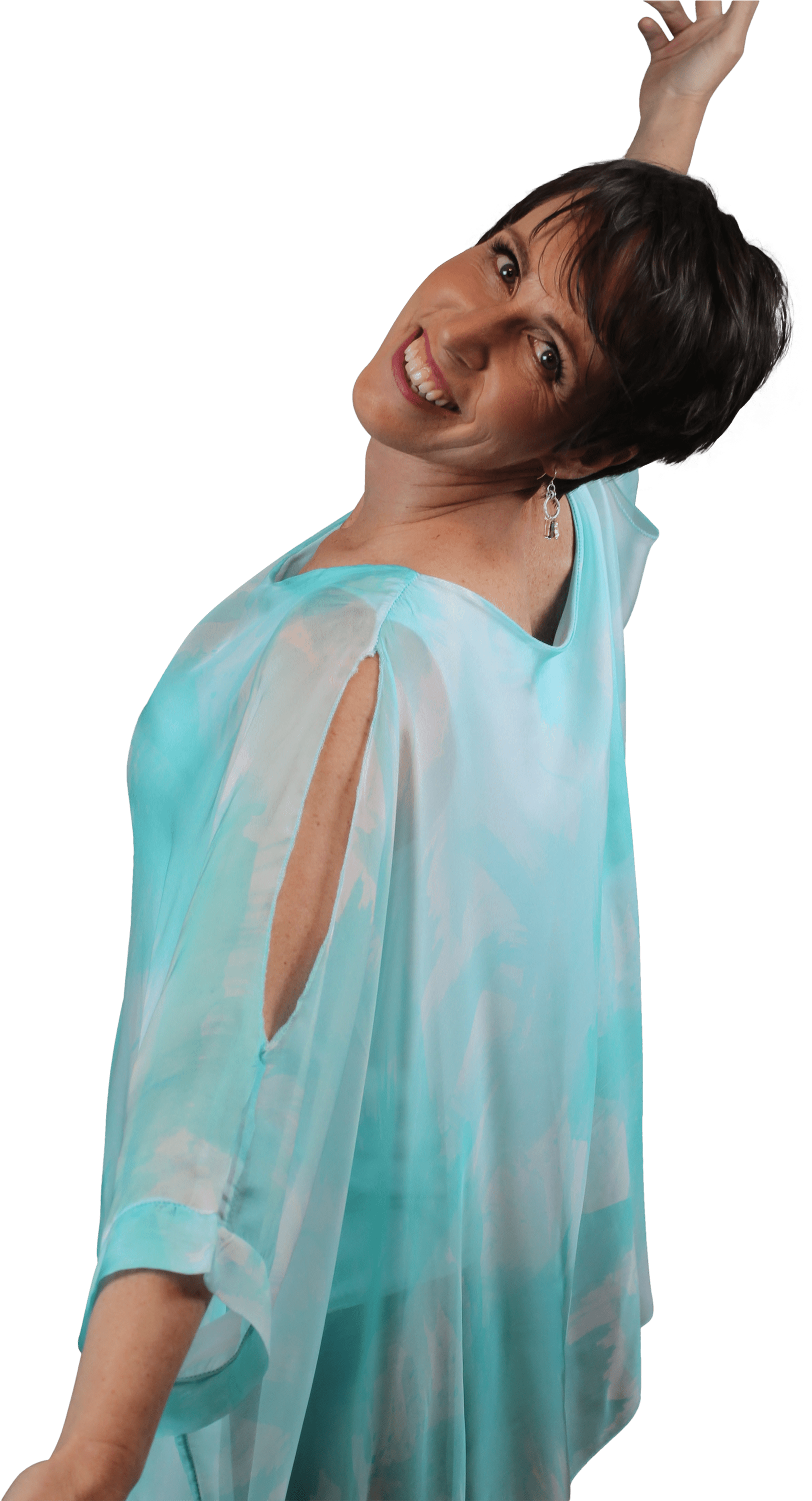 Silk Cold Shoulder Kaftan Scoop Neck W/brush Stroke - Photo Shoot (2000x3000), Png Download
