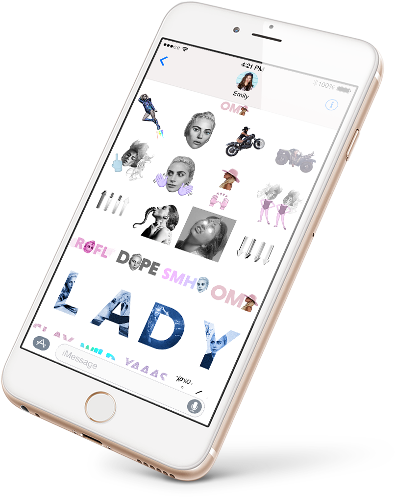 Lady Gaga Gets Her Own Emoji App (1080x1080), Png Download