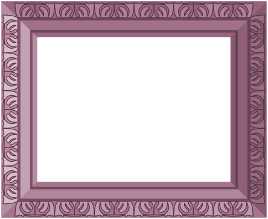 Purple Frame Png - Golden Photo Frame Png (878x720), Png Download