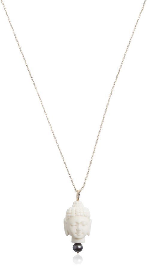 Buddha And Black Pearl Necklace - Locket (1024x1024), Png Download