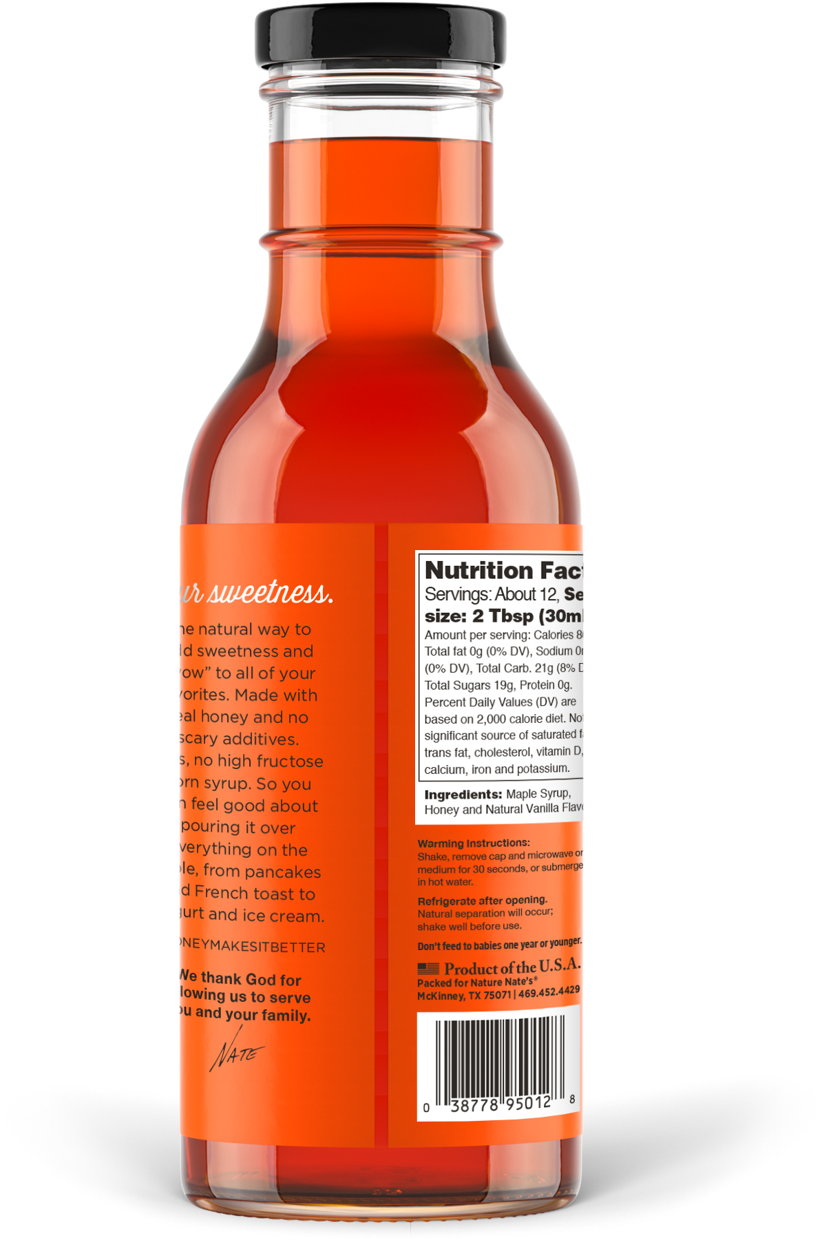 Honey Maple Syrup - Nature Nate's Honey Maple Syrup (2000x2000), Png Download