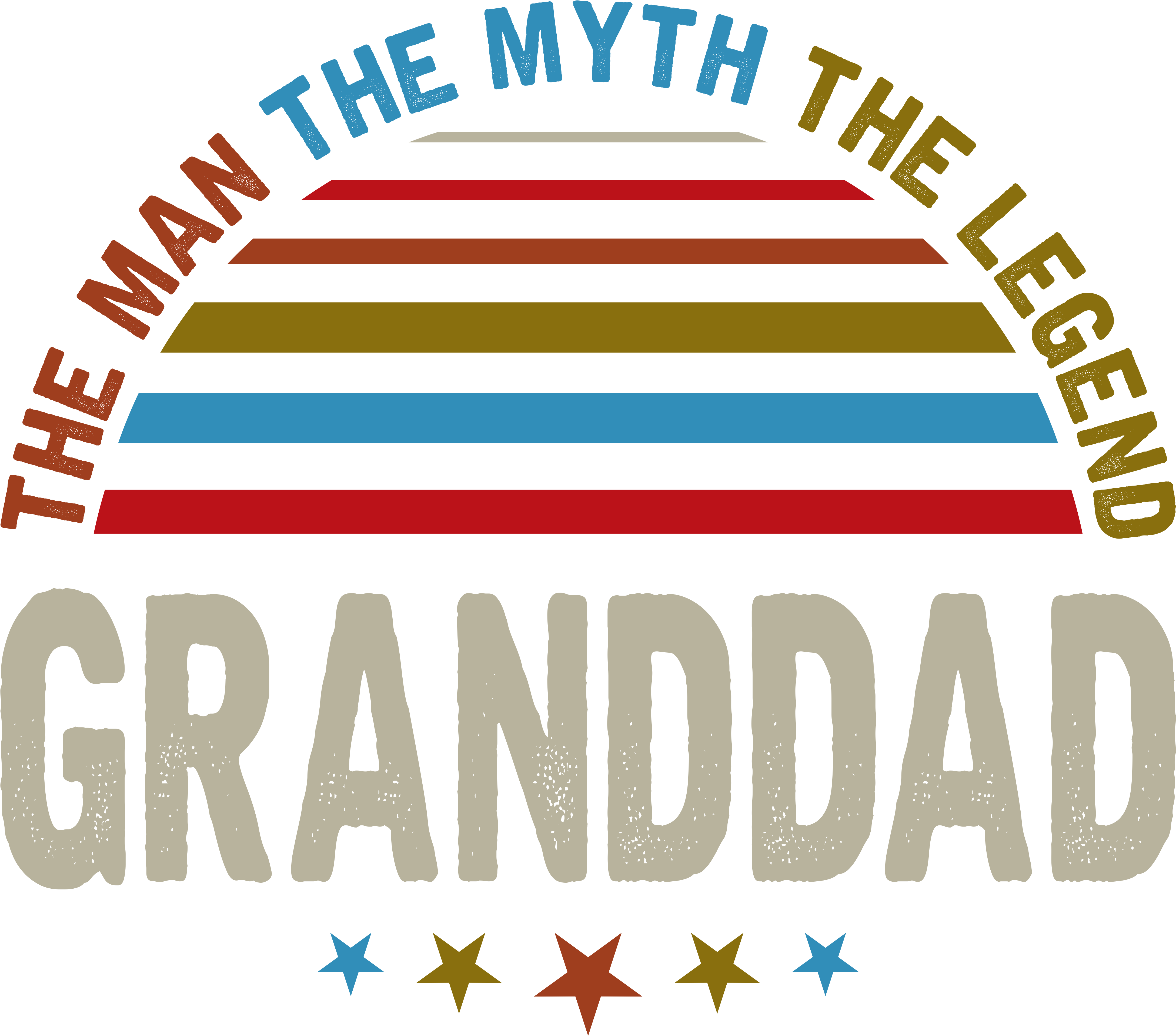 The Man The Myth The Legends Granddad - Circle (4501x5401), Png Download